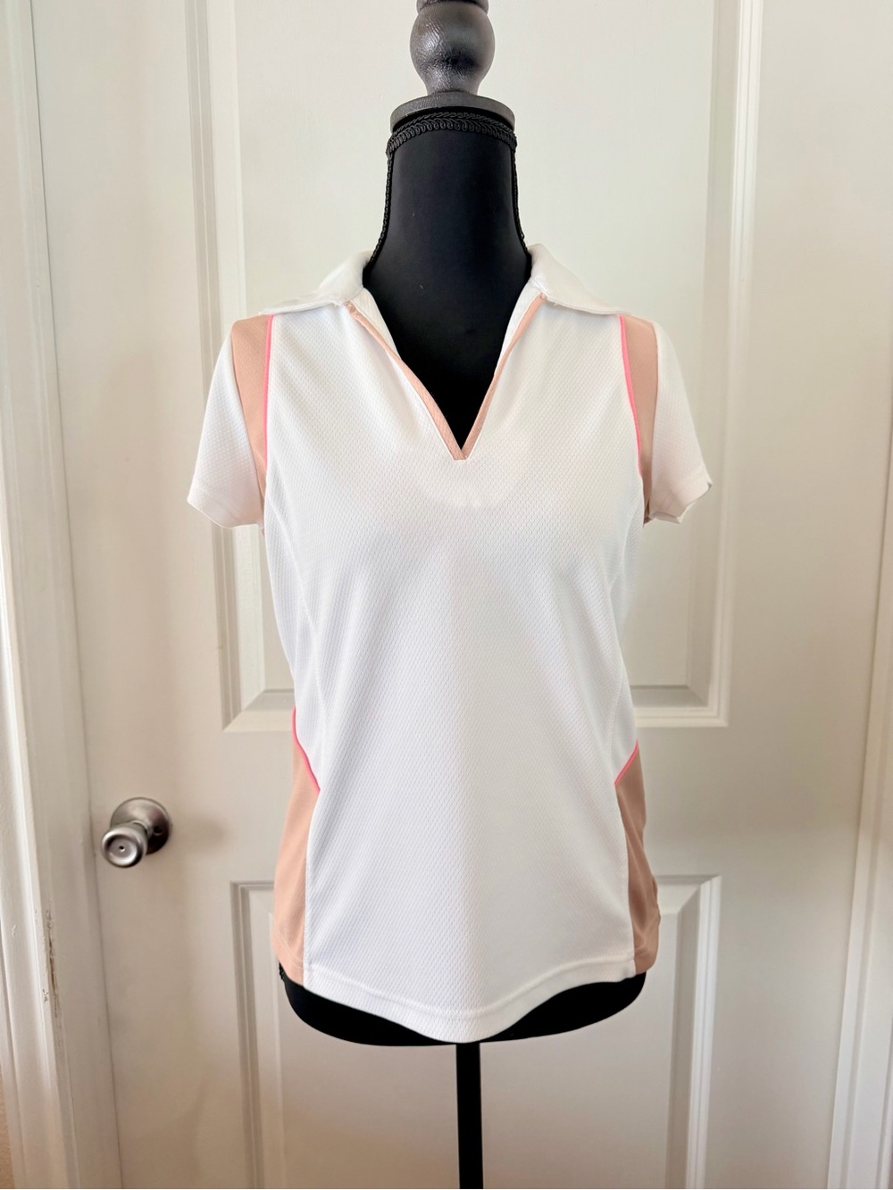 Izod Golf Polo with Blush & Pink Panels